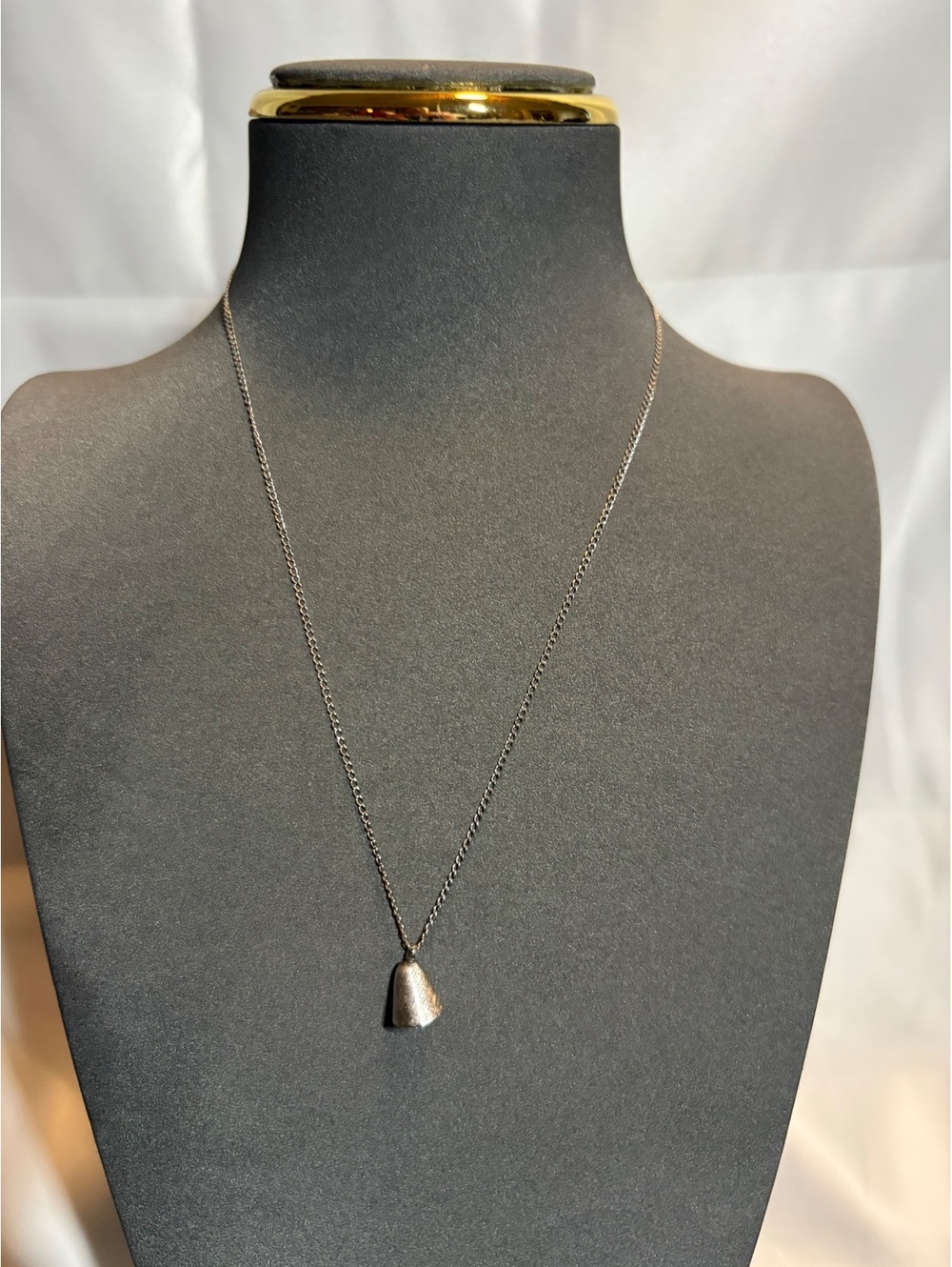 Silver Tone Cone Pendant Necklace